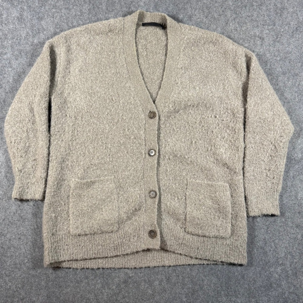 Jenni Kayne Cardigan Womens XS Taupe Everyday Alpaca Merino Wool V-Neck Oversize